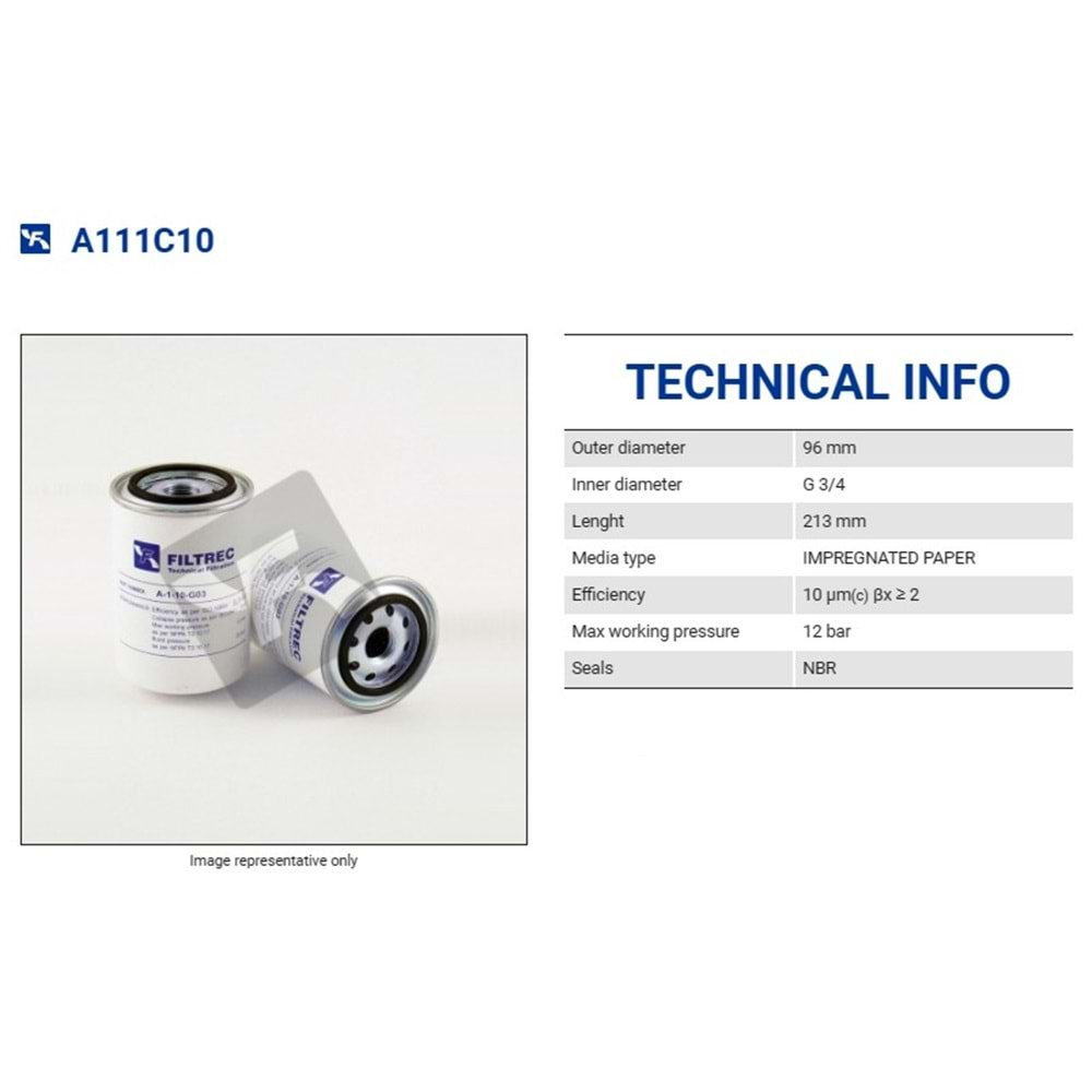 FILTREC A111C10 SPIN-ON CARTRIDGE