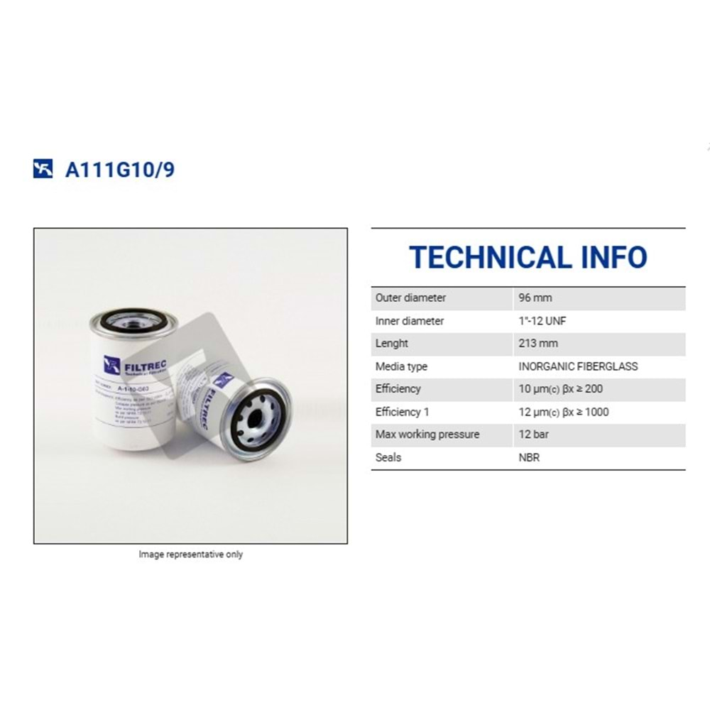 FILTREC A111G10/9 SPIN-ON CARTRIDGE