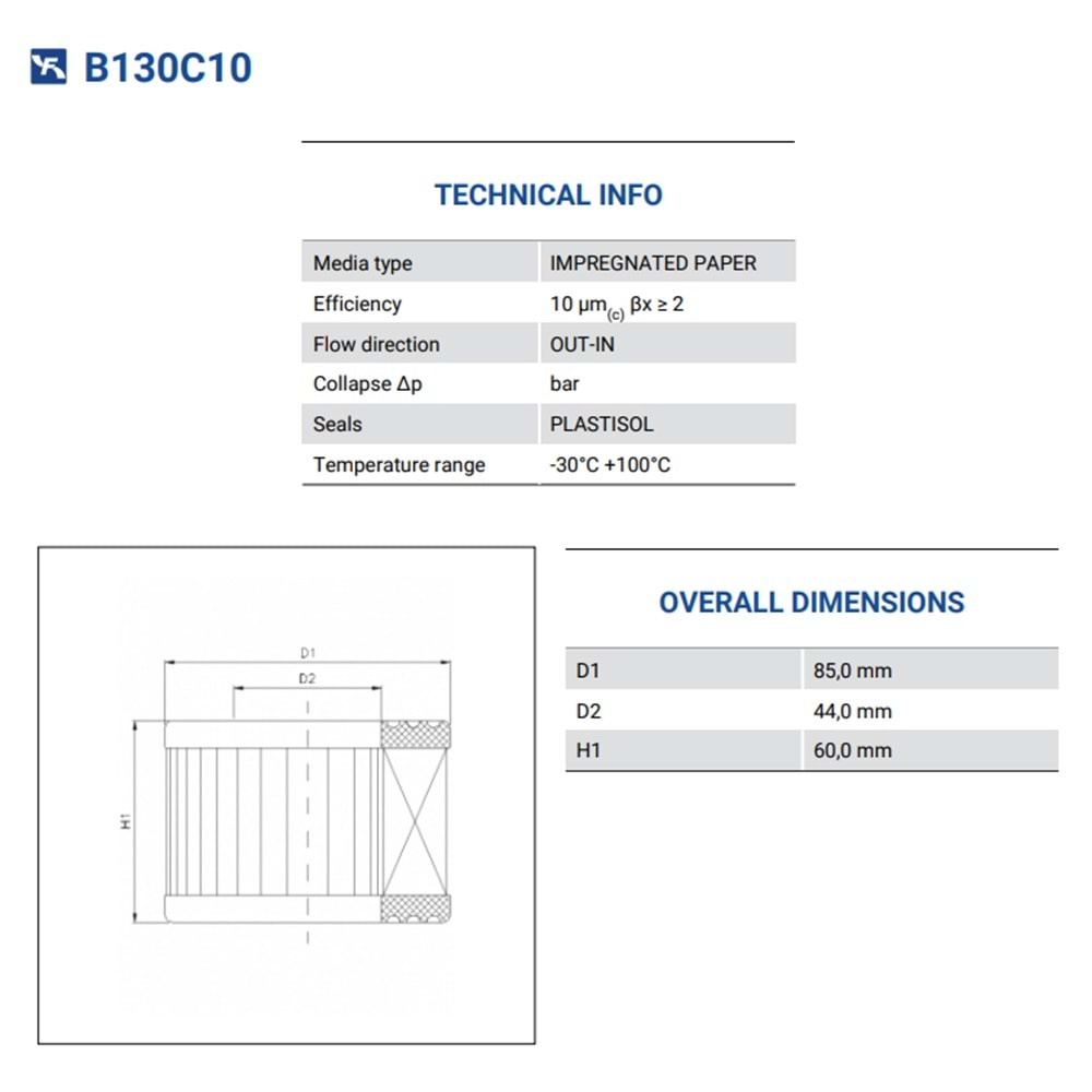 FILTREC B130C10 AIR FILTER ELEMENT