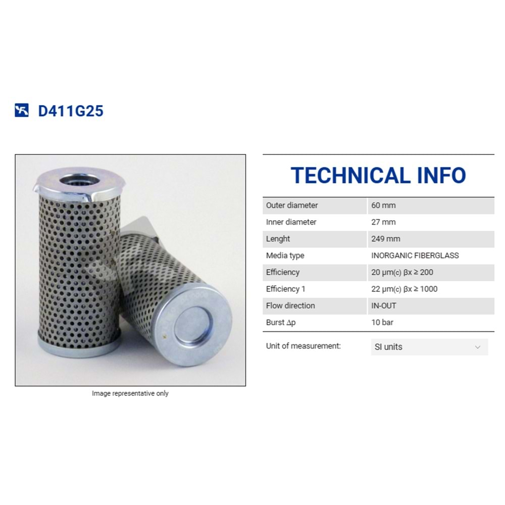 FILTREC D411G25 FILTER ELEMENT