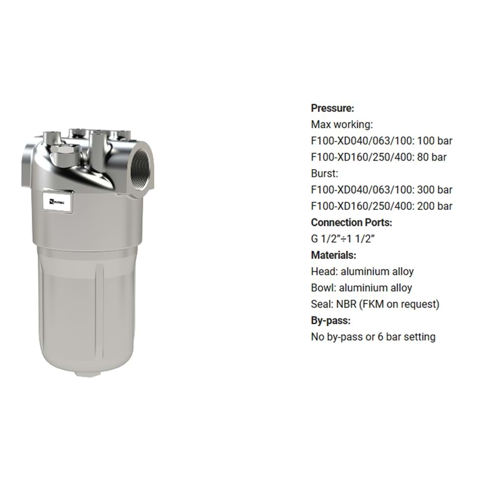 FILTREC F100XD100G25ABB5DW000 FILTER HOUSING