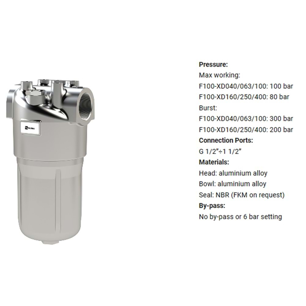 FILTREC F100XD100T100ABB5DW000 FILTER HOUSING