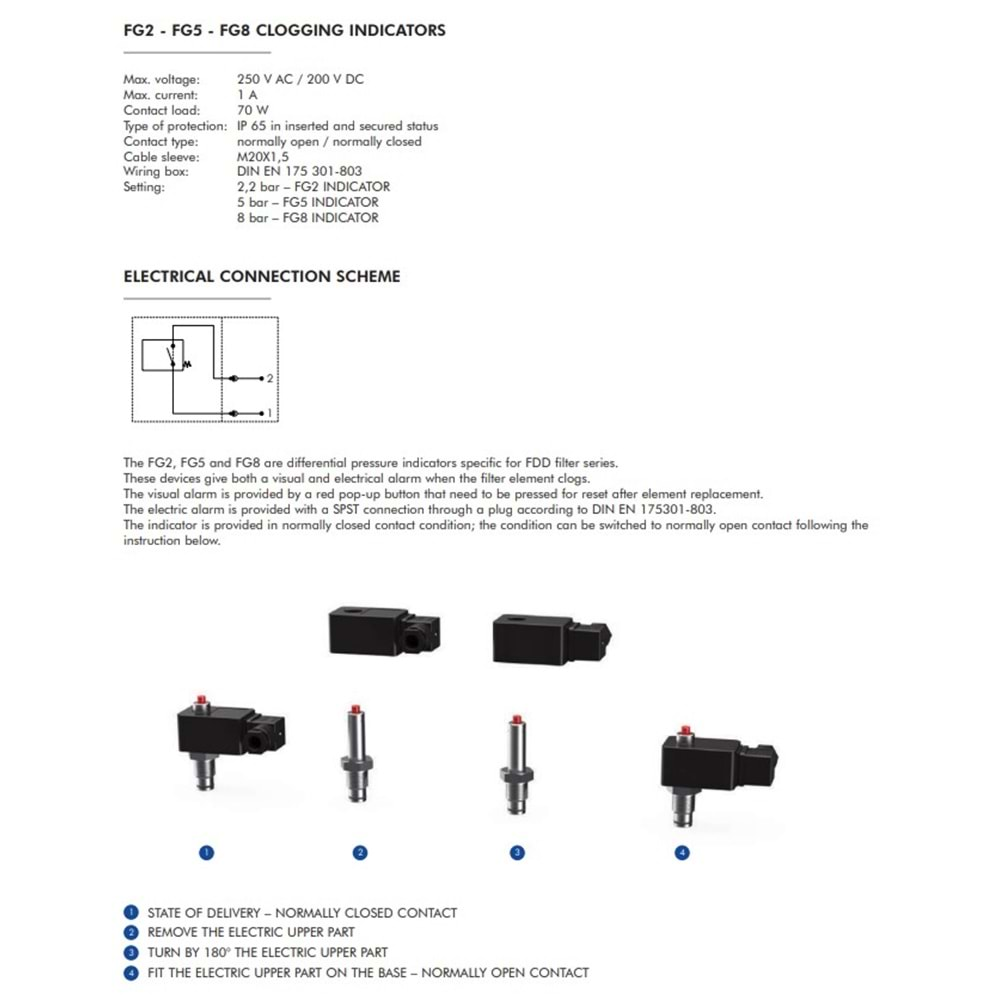 FILTREC FG2 CLOGGING INDICATOR