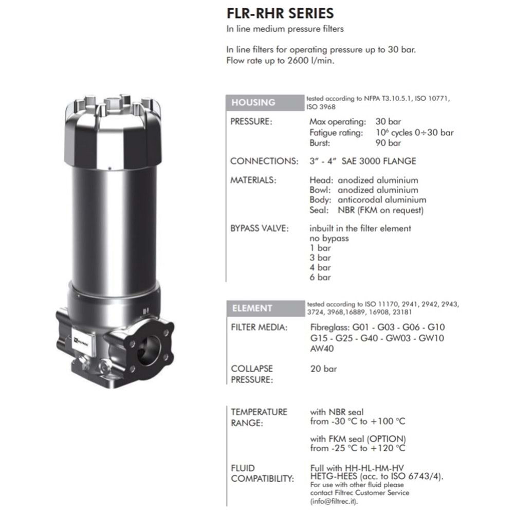 FILTREC FLRRHR2600000B0000F12MA1000A0 FILTER HOUSING