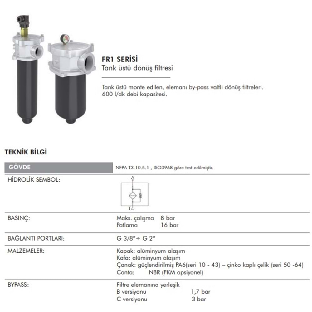 FILTREC FR110G25CBB30C000 FILTER HOUSING