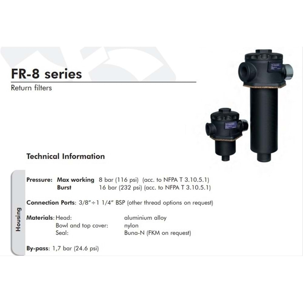 FILTREC FR822000BBB30C000 FILTER HOUSING