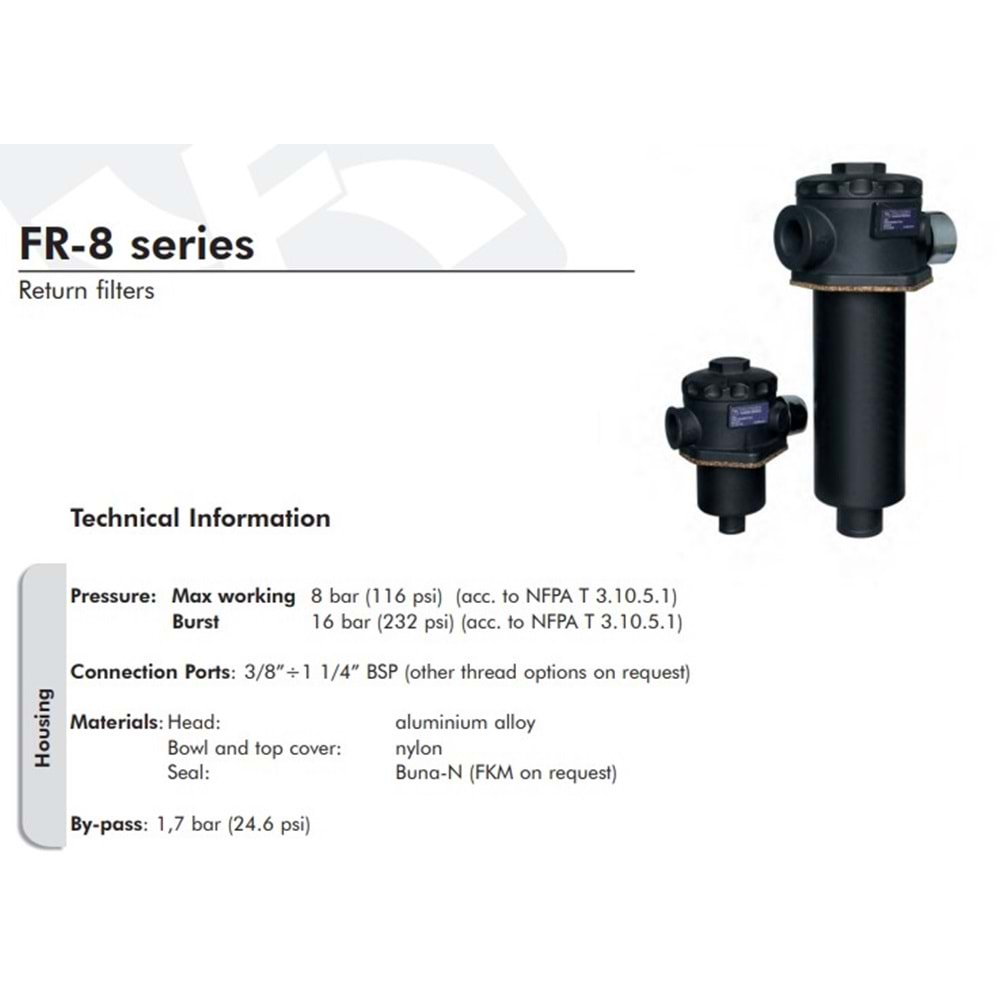 FILTREC FR822G25BBB30C000 FILTER HOUSING