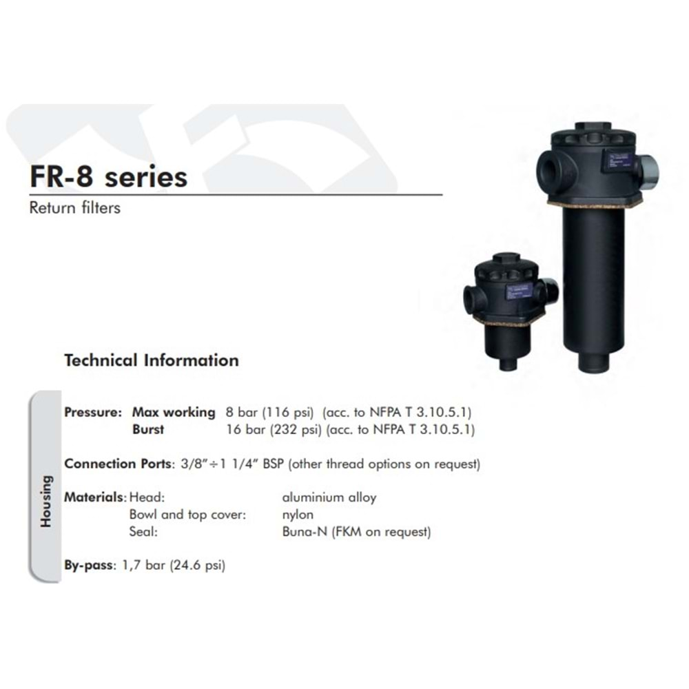 FILTREC FR830G25BBB60C000 FILTER HOUSING