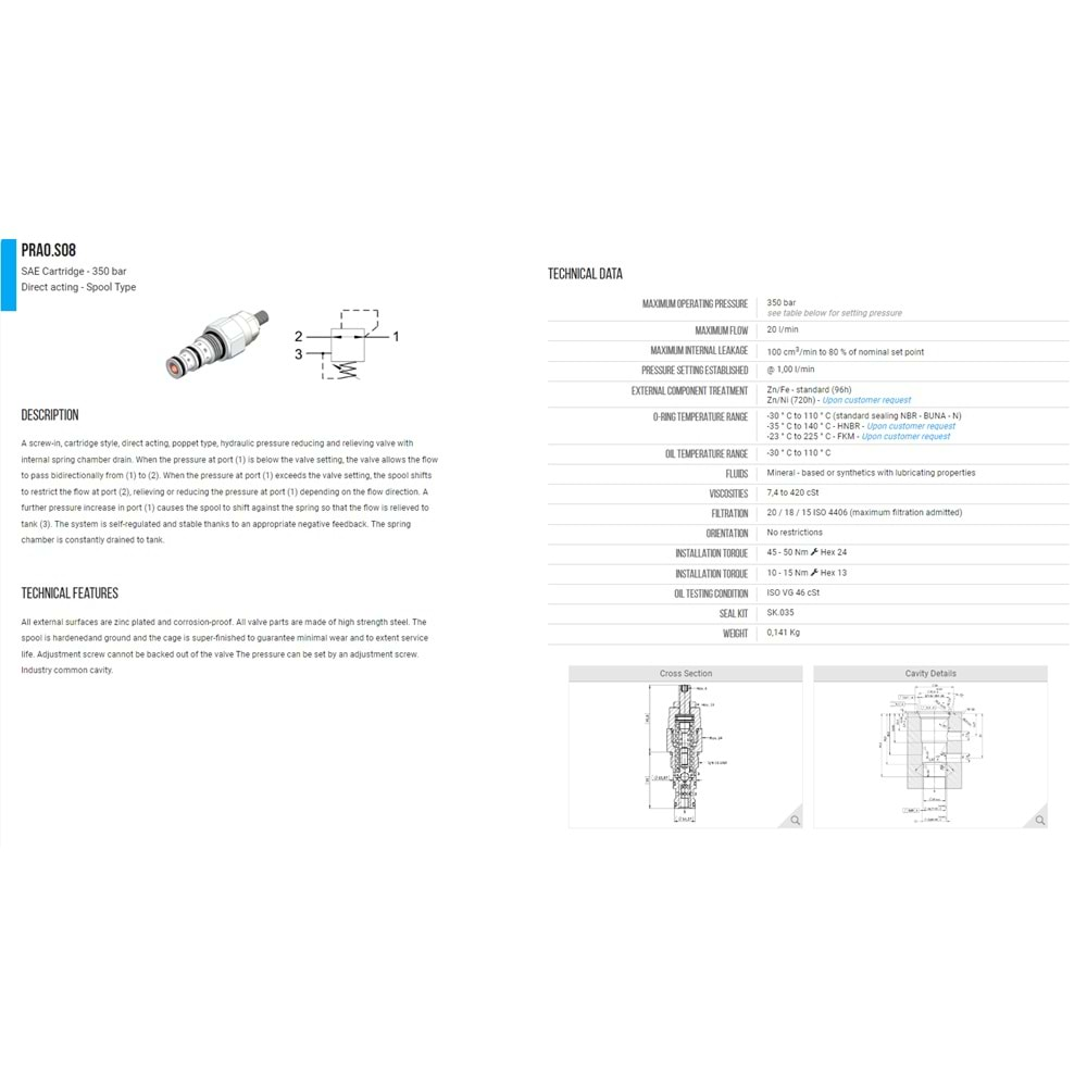 VIS PRA0.S08.0N PRESSURE REDUCİNG VALVE