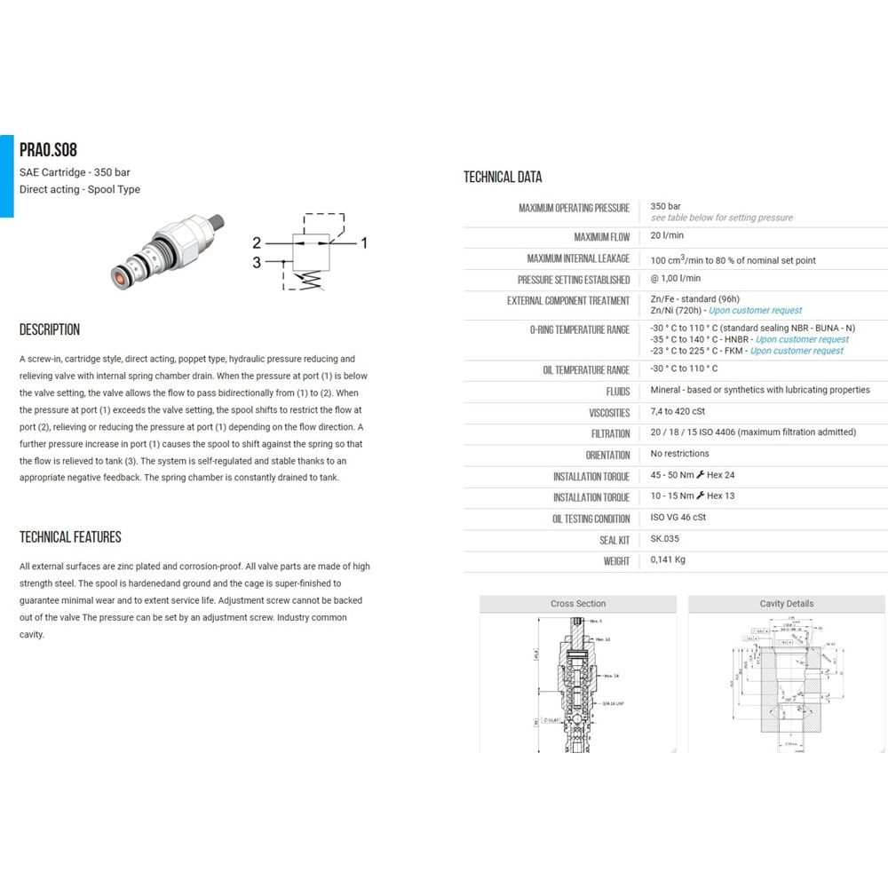 VIS PRA0.S08.0S PRESSURE REDUCİNG VALVE