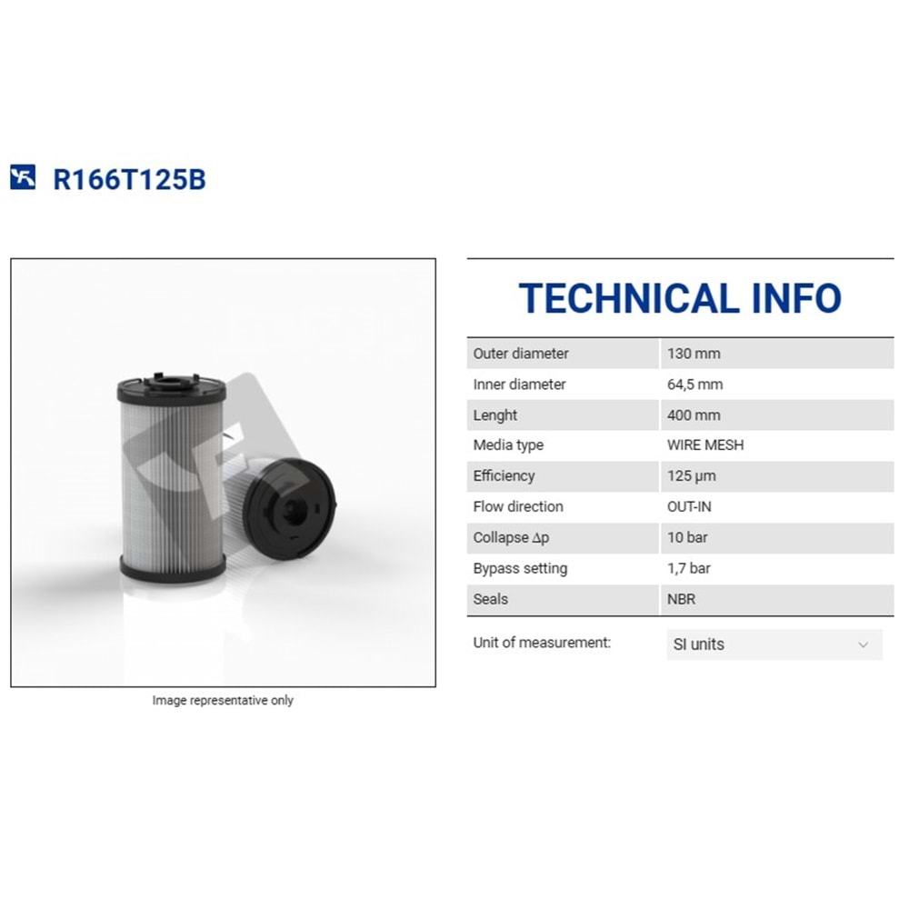 FILTREC R166T125B FILTER ELEMENT