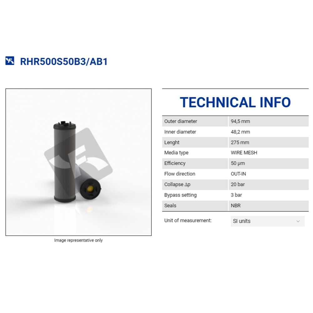 FILTREC RHR500S50B3/AB1 FILTER ELEMENT