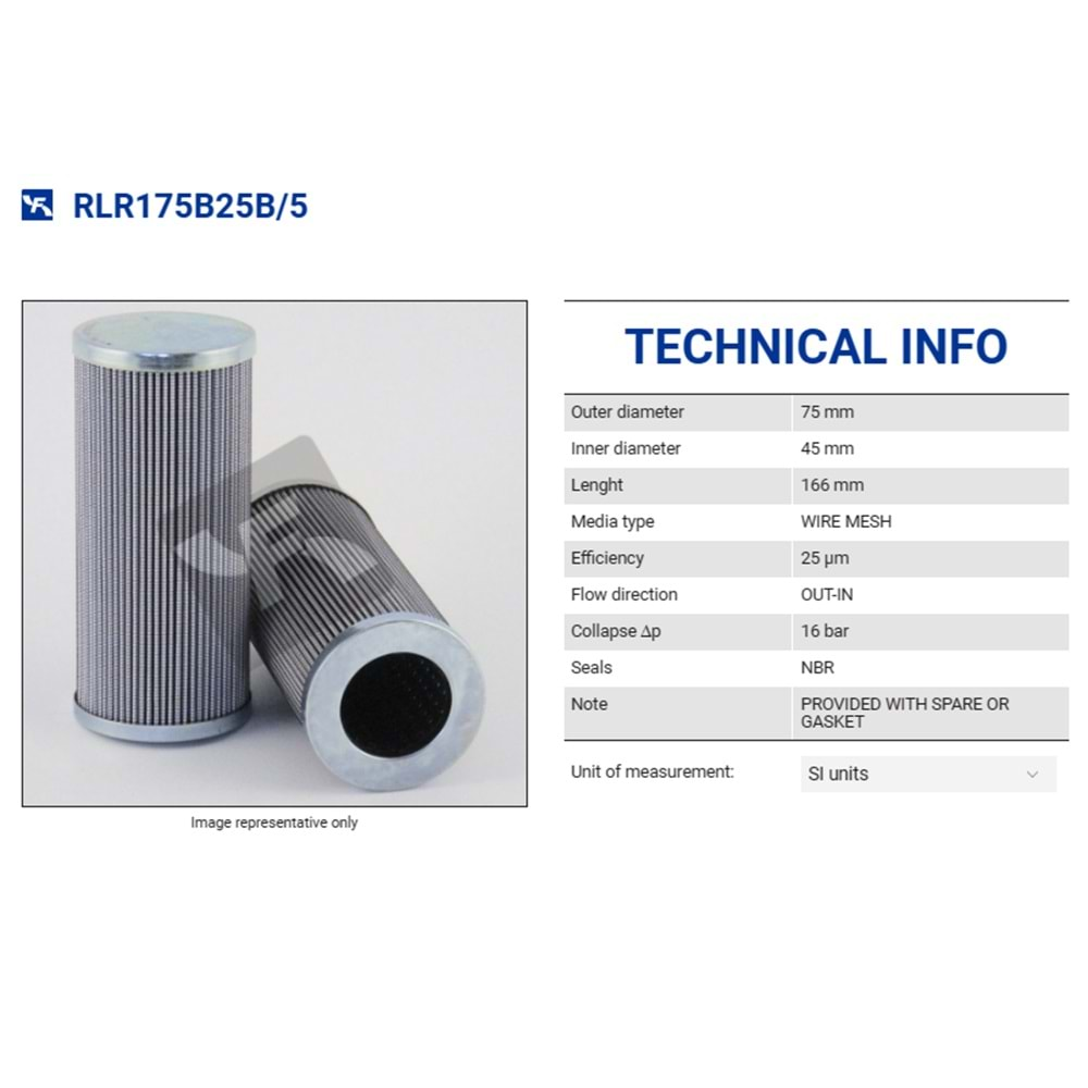 FILTREC RLR175B25B/5 FILTER ELEMENT