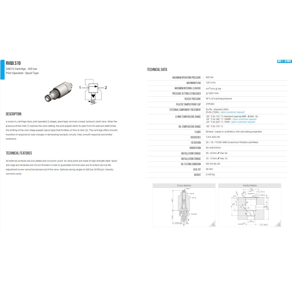 VIS RVQ0.S10.0Y RELİEF VALVES