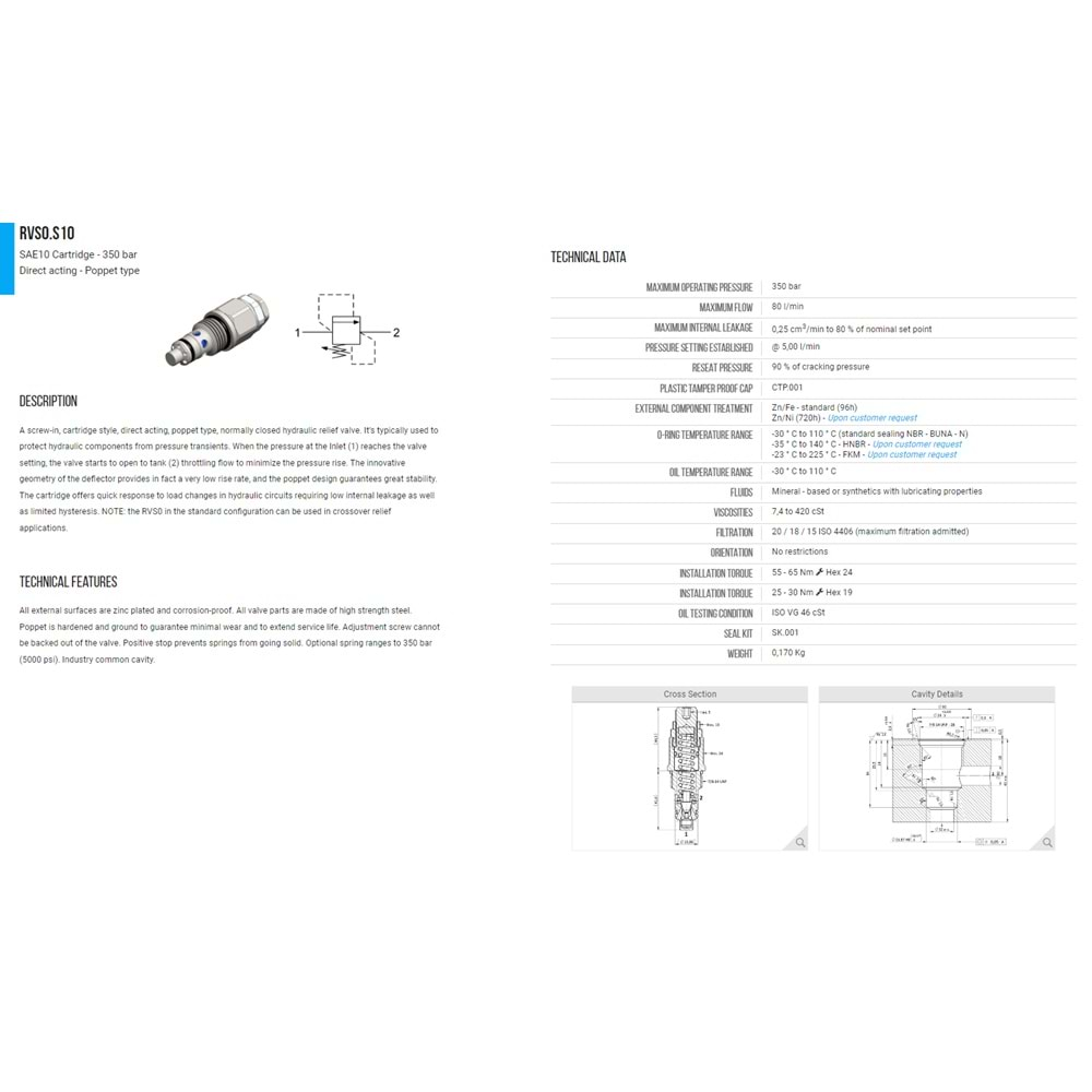 VIS RVS0.S10.0W RELİEF VALVES