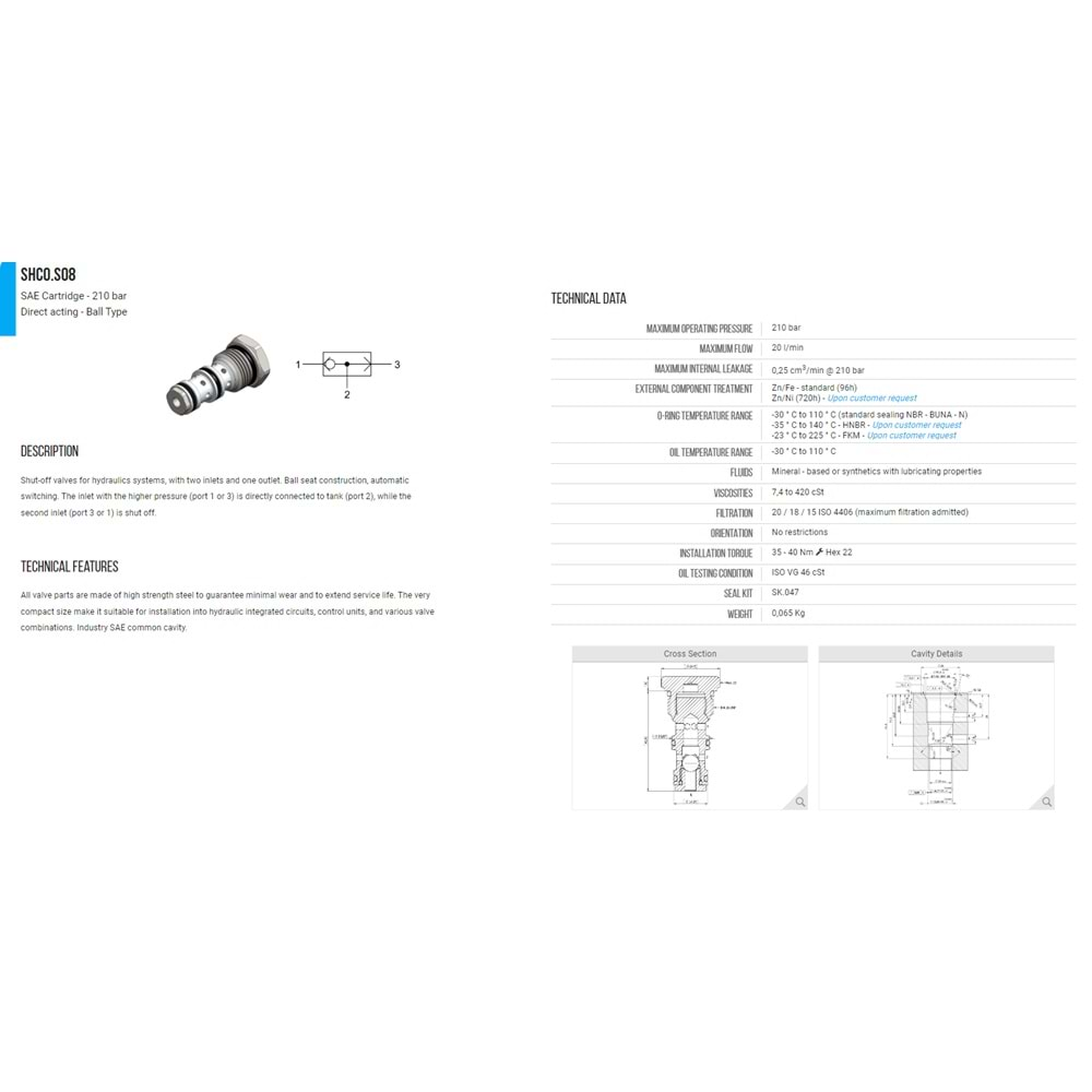 VIS SHC0.S08.00 SHUTTLE VALVE