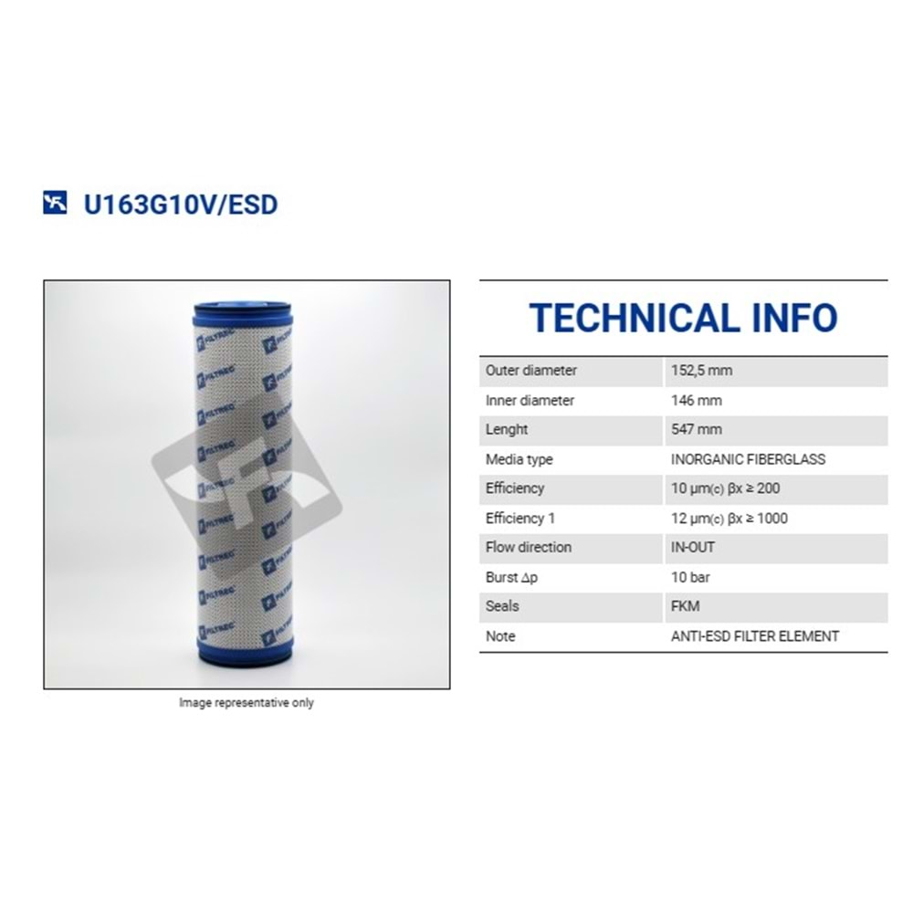 FILTREC U163G10V/ESD FILTER ELEMENT