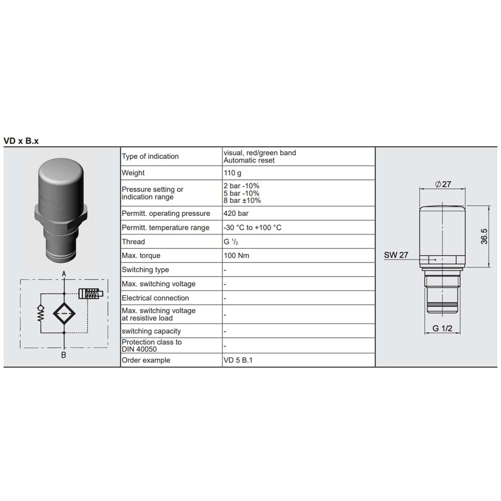 FILTREC VD5B.1 CLOGGING INDICATOR