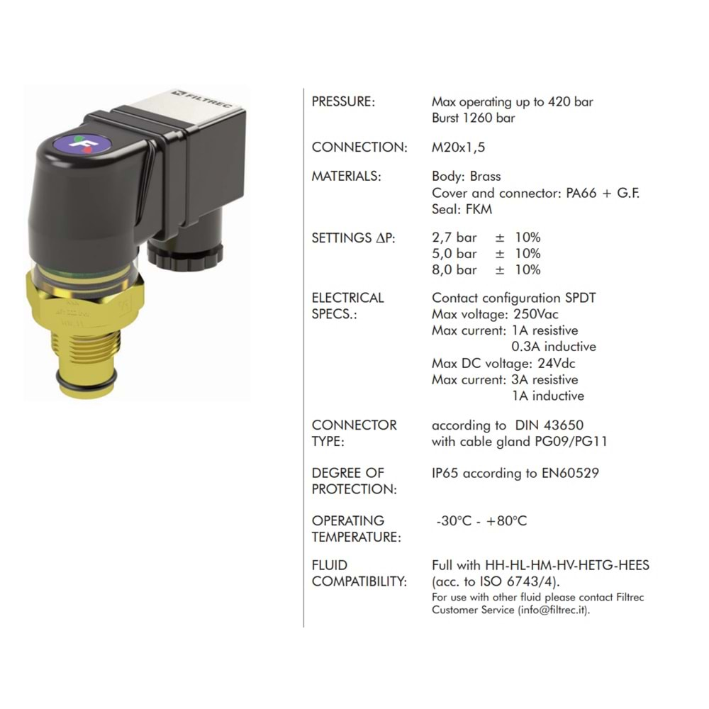 FILTREC VEF5 CLOGGING INDICATOR