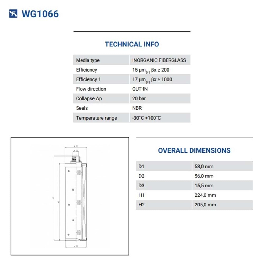 FILTREC WG1066 FILTER ELEMENT