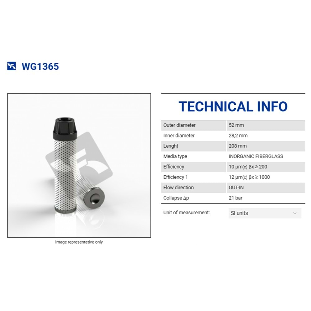 FILTREC WG1365 FILTER ELEMENT