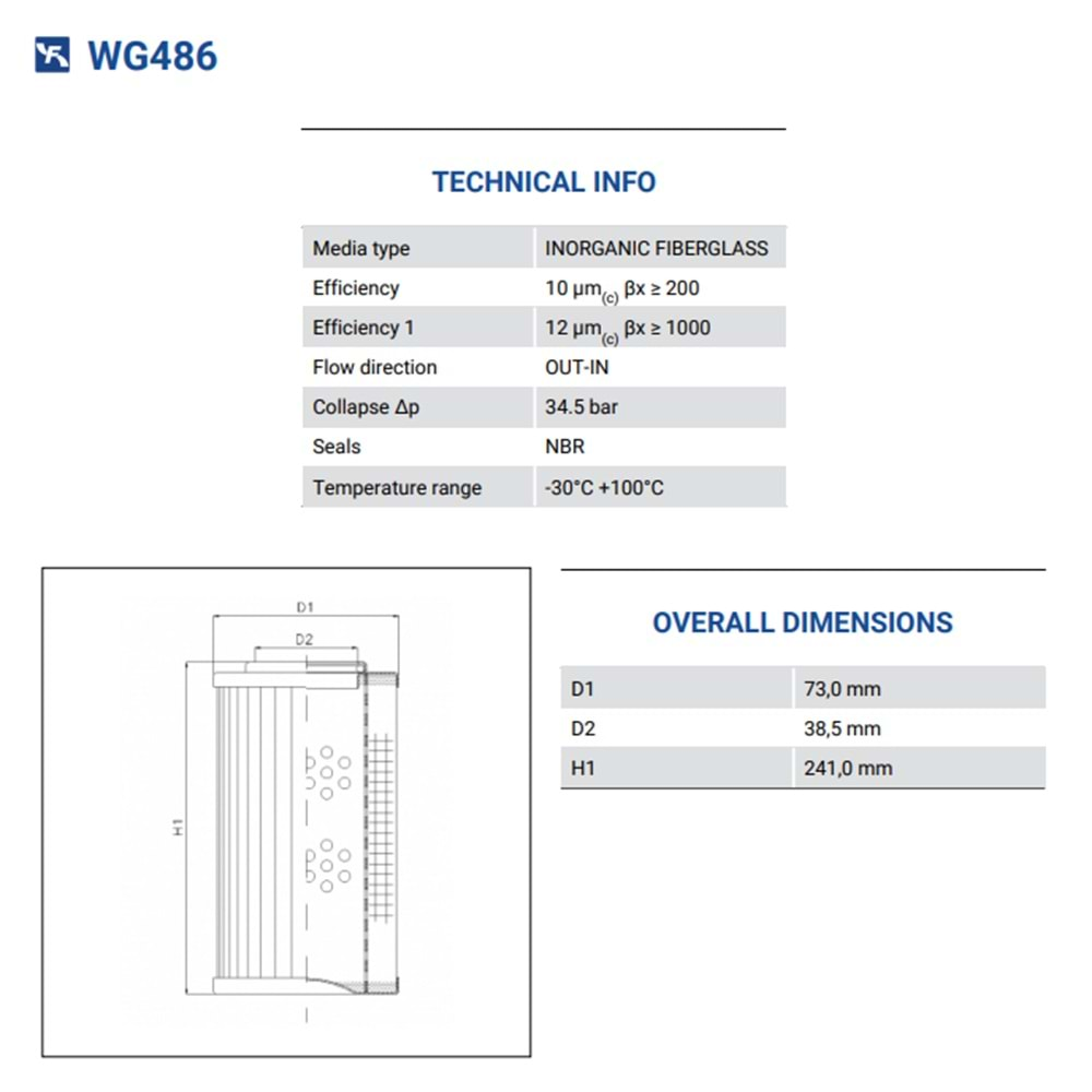 FILTREC WG486 FILTER ELEMENT