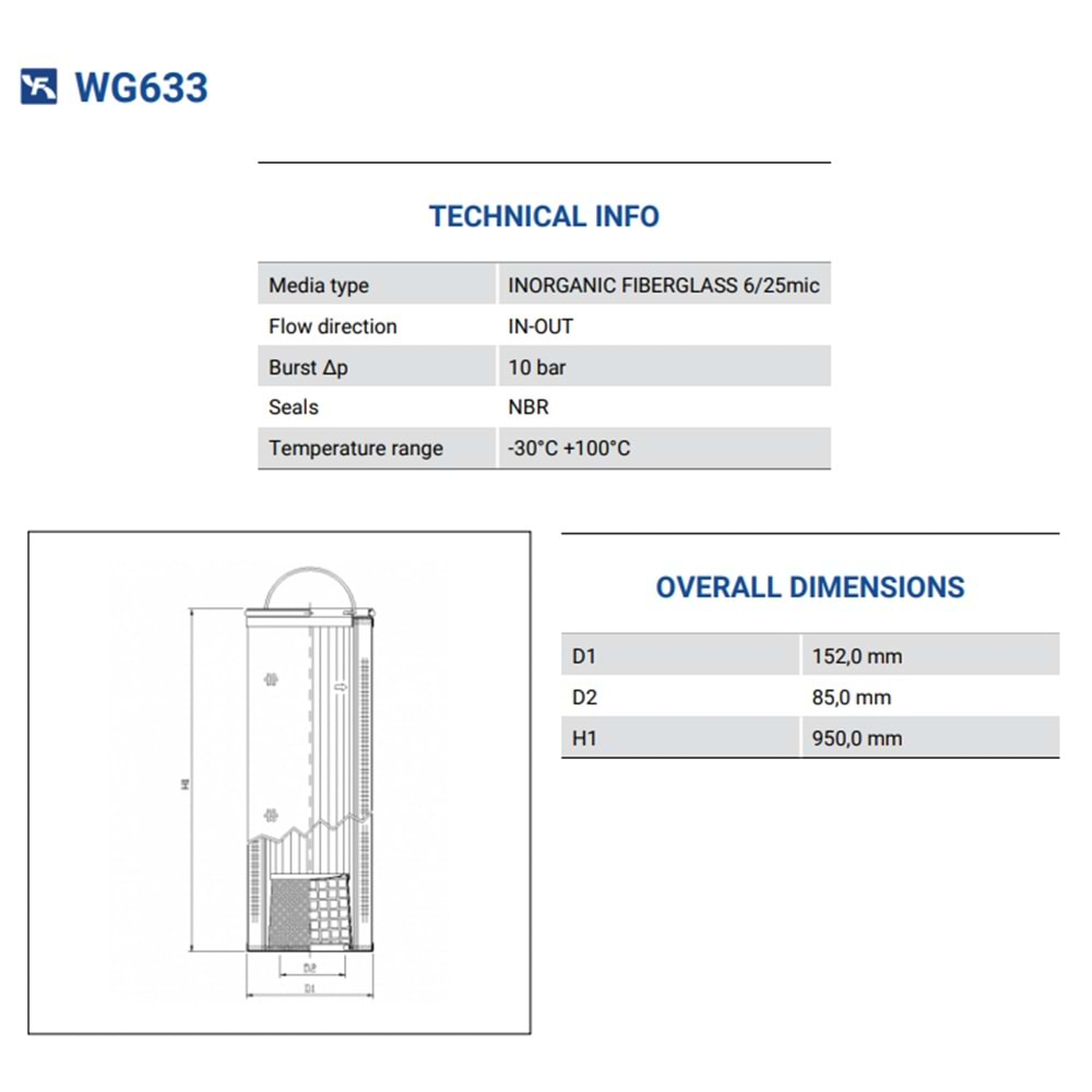 FILTREC WG633 FILTER ELEMENT