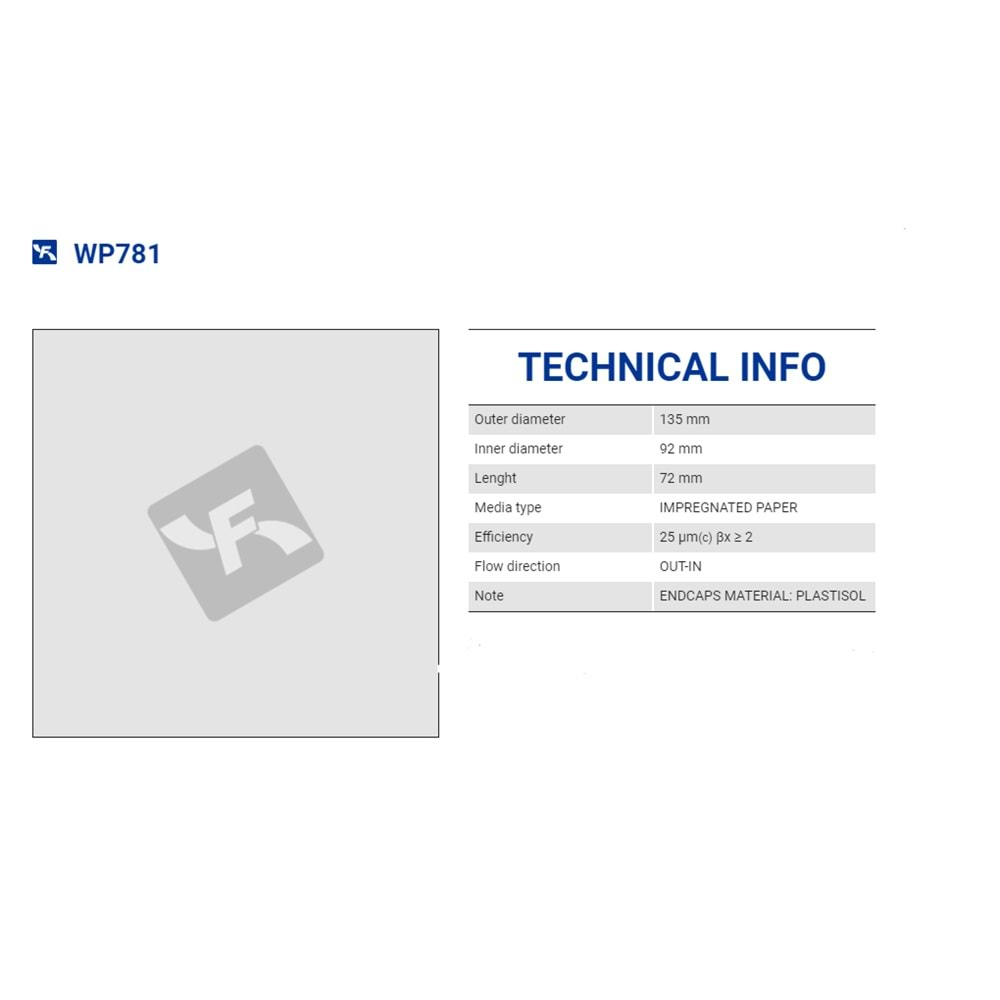 FILTREC WP781 FILTER ELEMENT