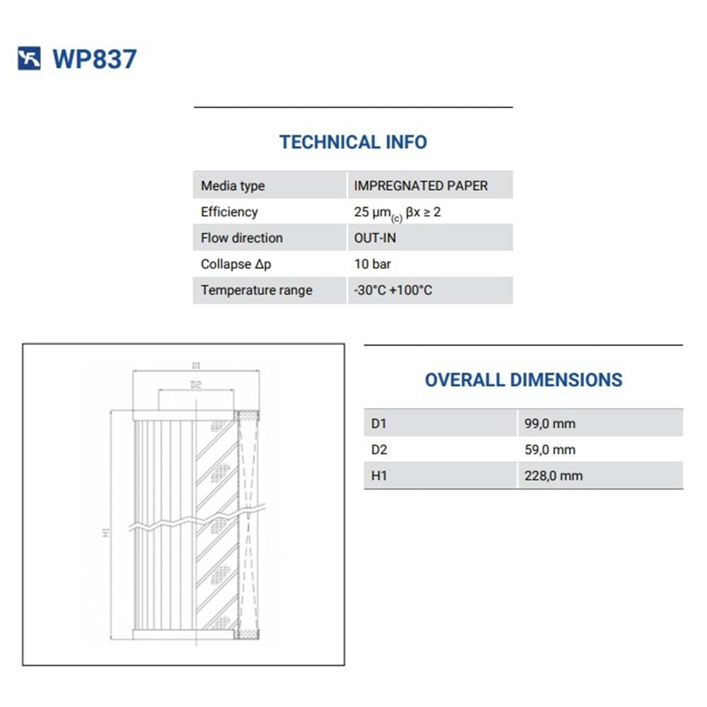 FILTREC WP837 FILTER ELEMENT