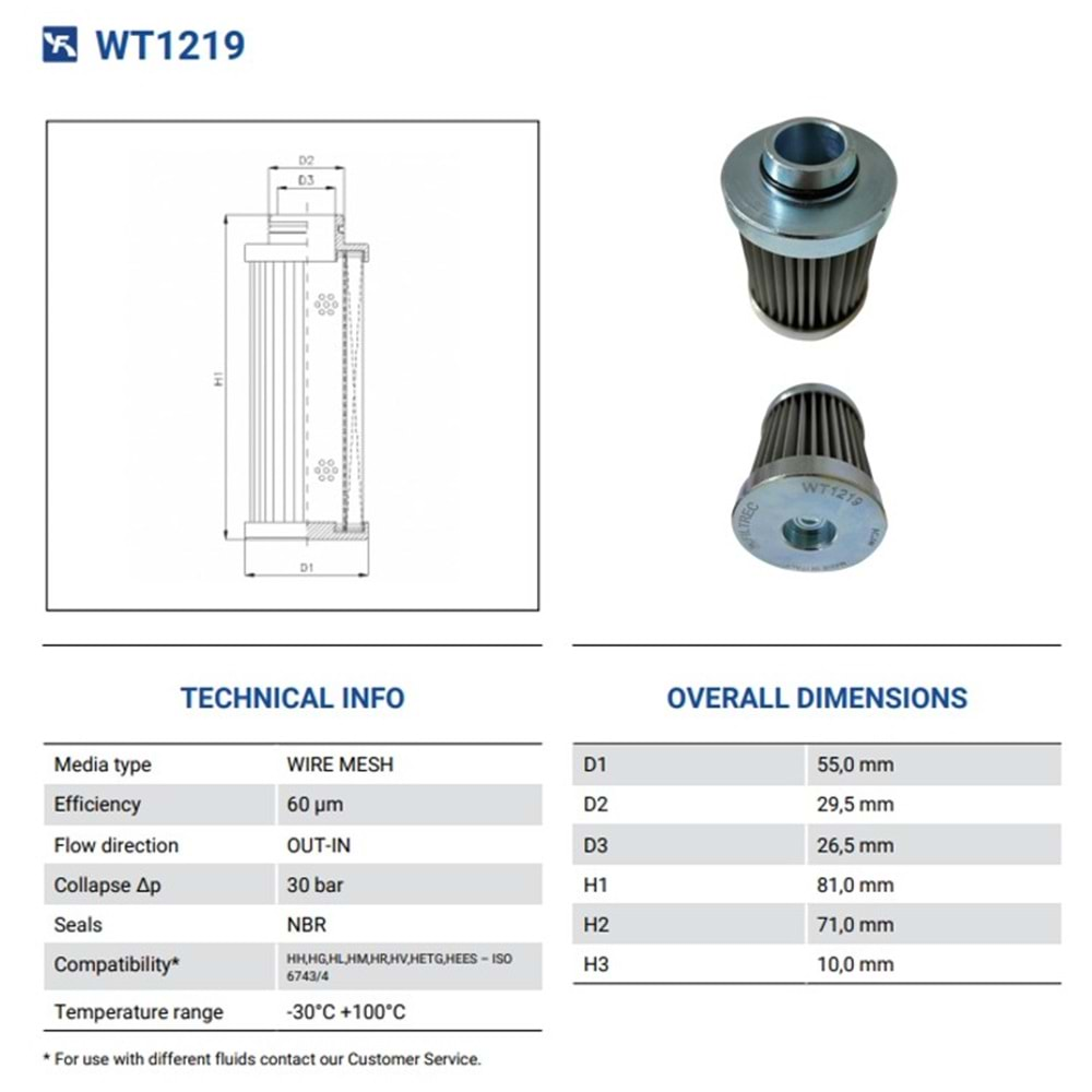 FILTREC WT1219 FILTER ELEMENT