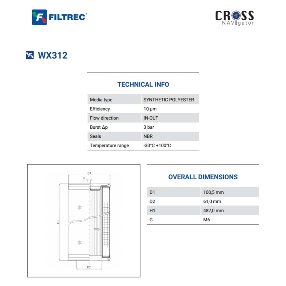 FILTREC WX312 FILTER ELEMENT