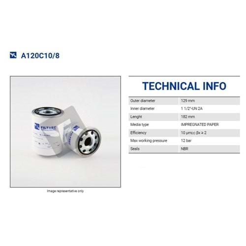 FILTREC A120C10/8 FILTER ELEMENT