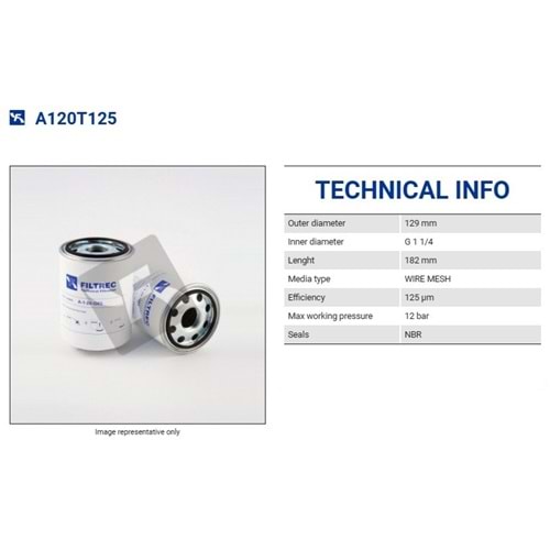 FILTREC A120T125 SPIN-ON CARTRIDGE