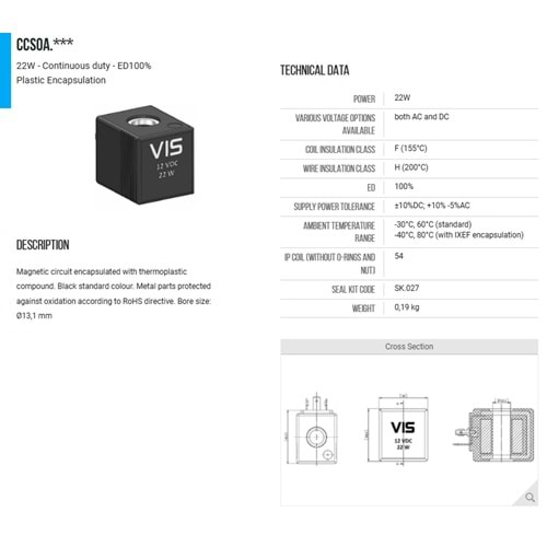 VIS CCS0A.C24.A0.02 COIL