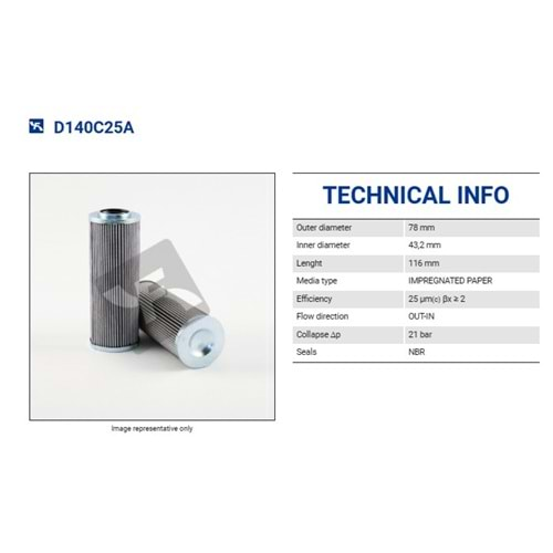 FILTREC D140C25A FILTER ELEMENT