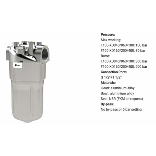 FILTREC F100XD100G10ABB5DWV05 FILTER HOUSING