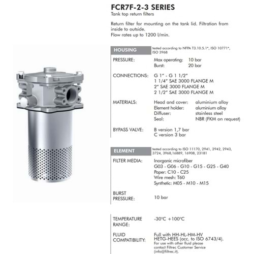 FILTREC FCR7F37G25BF9M00CM0T0000 FILTER HOUSING