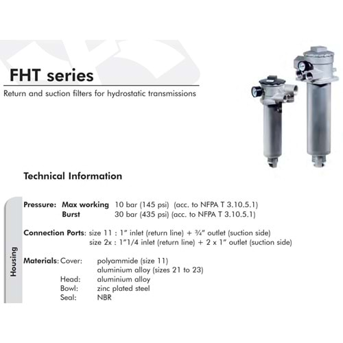 FILTREC FHTH311G25BBB5B4CT000 FILTER HOUSING