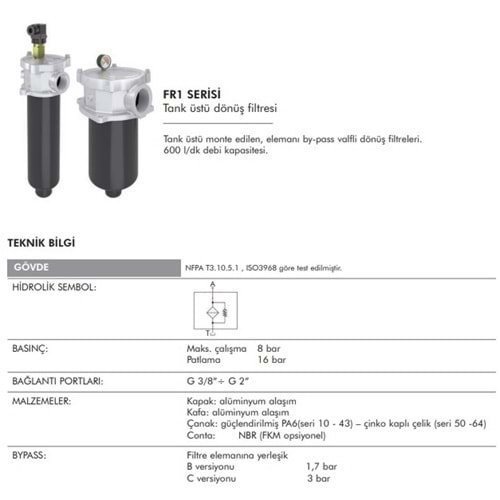 FILTREC FR130G25CBB50C000 FILTER HOUSING