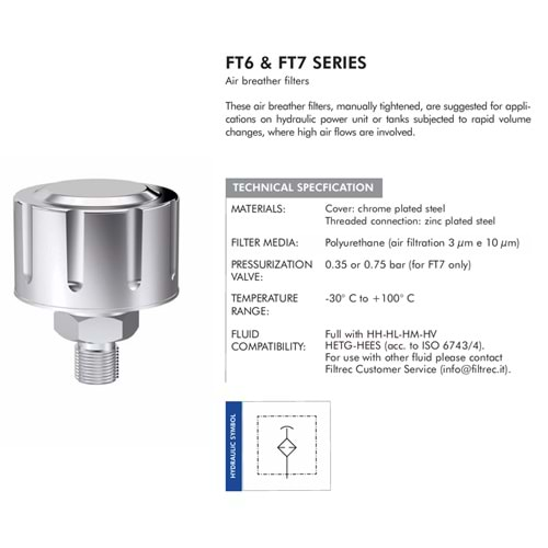 FILTREC FT6F03B10 BREATHER FILTER