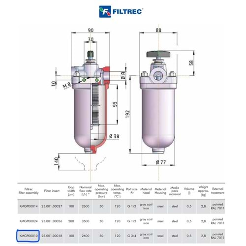 FILTREC KMGP00010 PROCESS FILTER