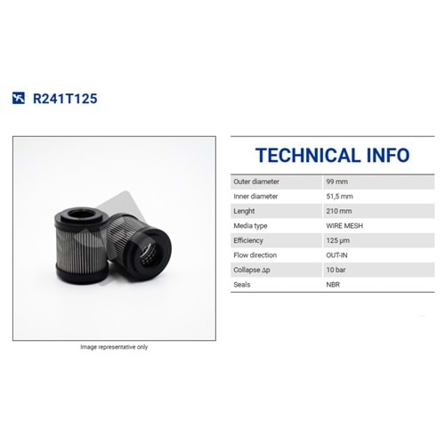 FILTREC R241T125 FILTER ELEMENT