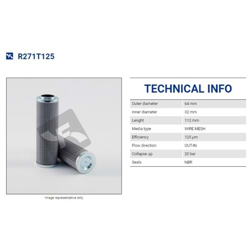 FILTREC R271T125 FILTER ELEMENT