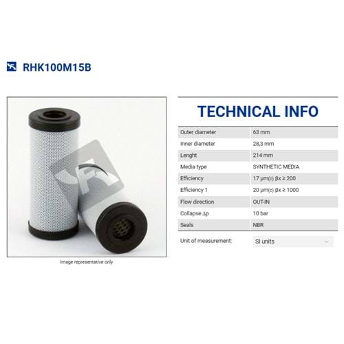 FILTREC RHK100M15B FILTER ELEMENT