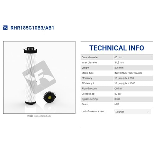 FILTREC RHR185G10B3/AB1 FILTER ELEMENT