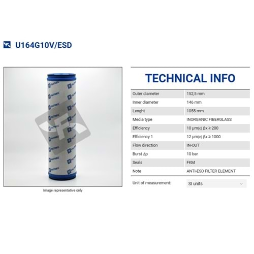 FILTREC U164G10V/ESD FILTER ELEMENT