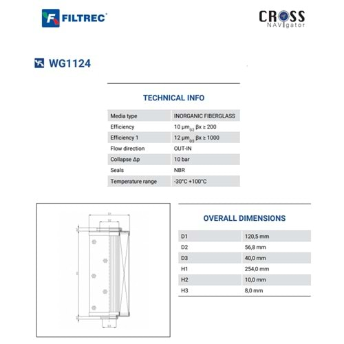 FILTREC WG1124 FILTER ELEMENT