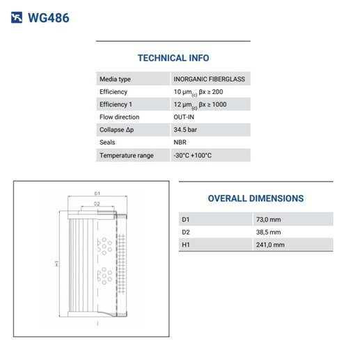 FILTREC WG486 FILTER ELEMENT