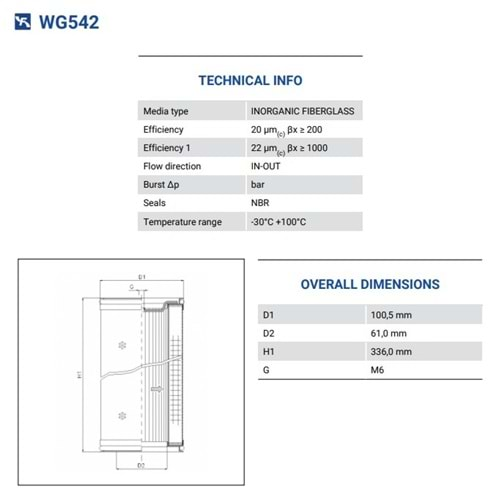 FILTREC WG542 FILTER ELEMENT