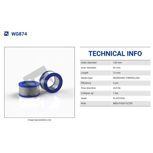 FILTREC WG874 FILTER ELEMENT